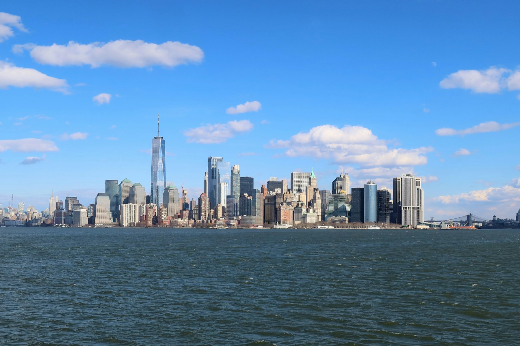 Lower Manhattan skyline across the water in New York City